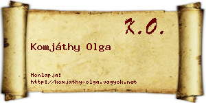Komjáthy Olga névjegykártya